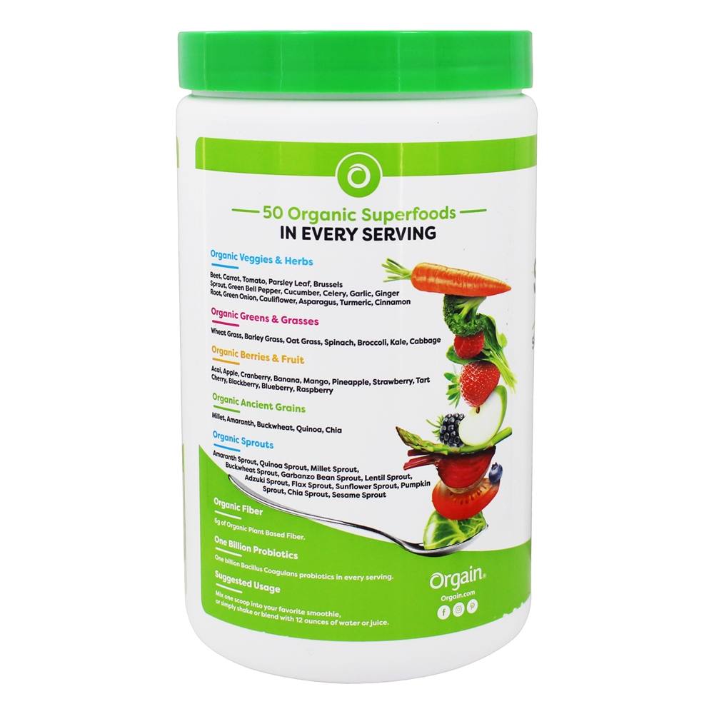 Multifuncional Organic Superfoods Super Nutrition Pó Original - 0.62 lbs. Orgain - Imagem 3