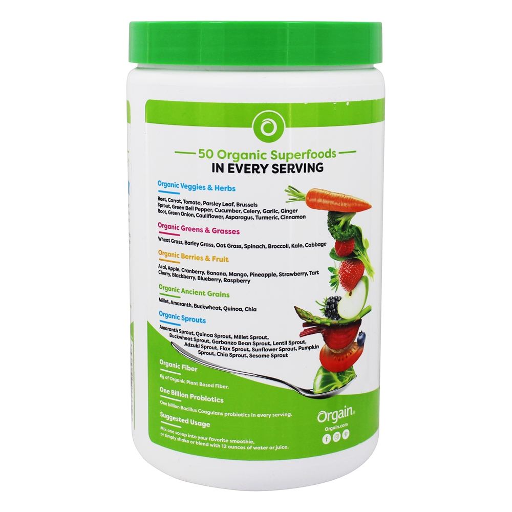 Multifuncional Organic Superfoods Super Nutrition Baga em Pó - 0.62 lbs. Orgain - Imagem 3