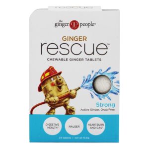 Gengibre Resgatar Mastigável Gengibre Comprimidos Forte - 24 comprimidos mastigáveis Ginger People