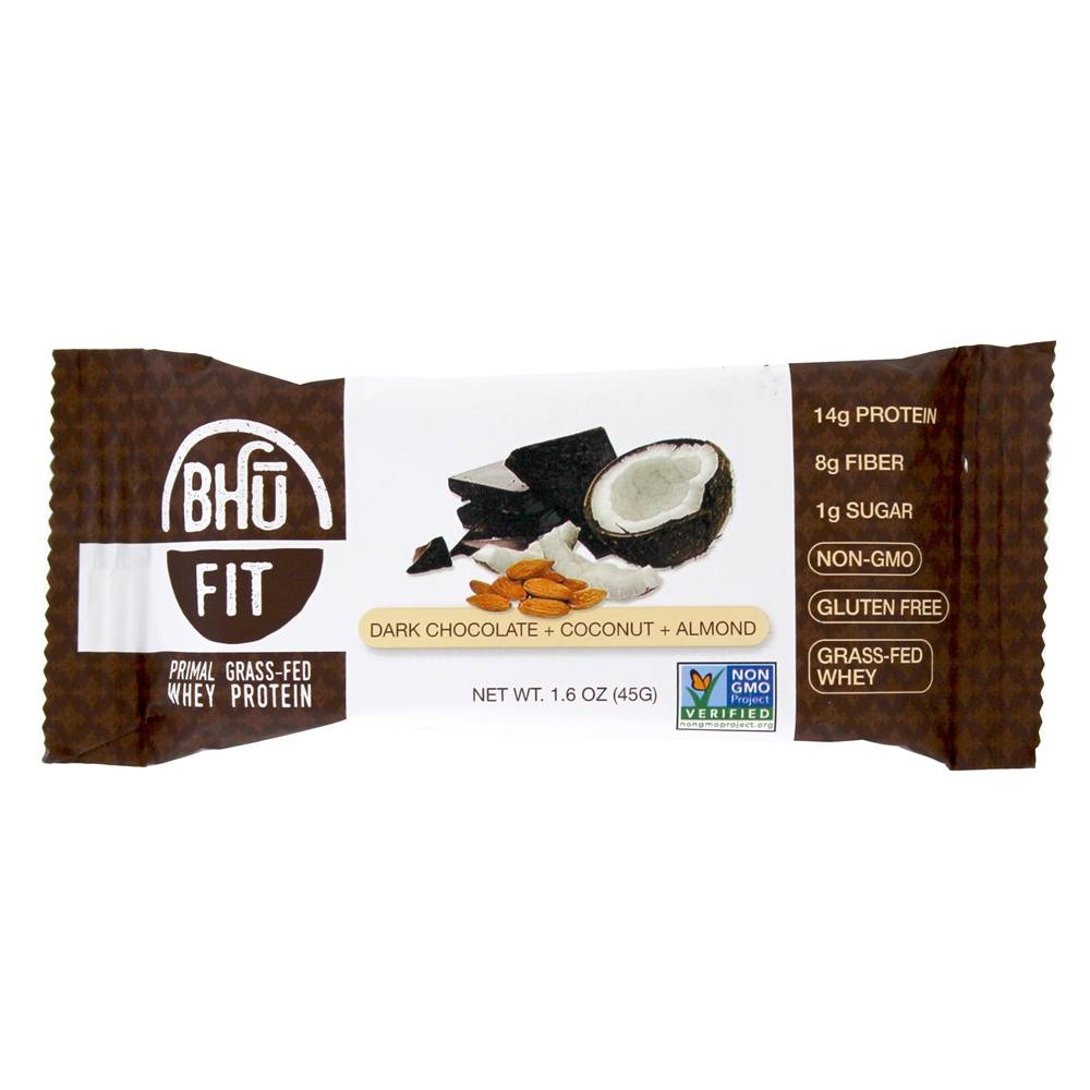 Primal Grass-Fed Whey Protein Bar Chocolate Escuro + Coco + Amêndoa - 12 Barras Bhu Fit - Imagem 4