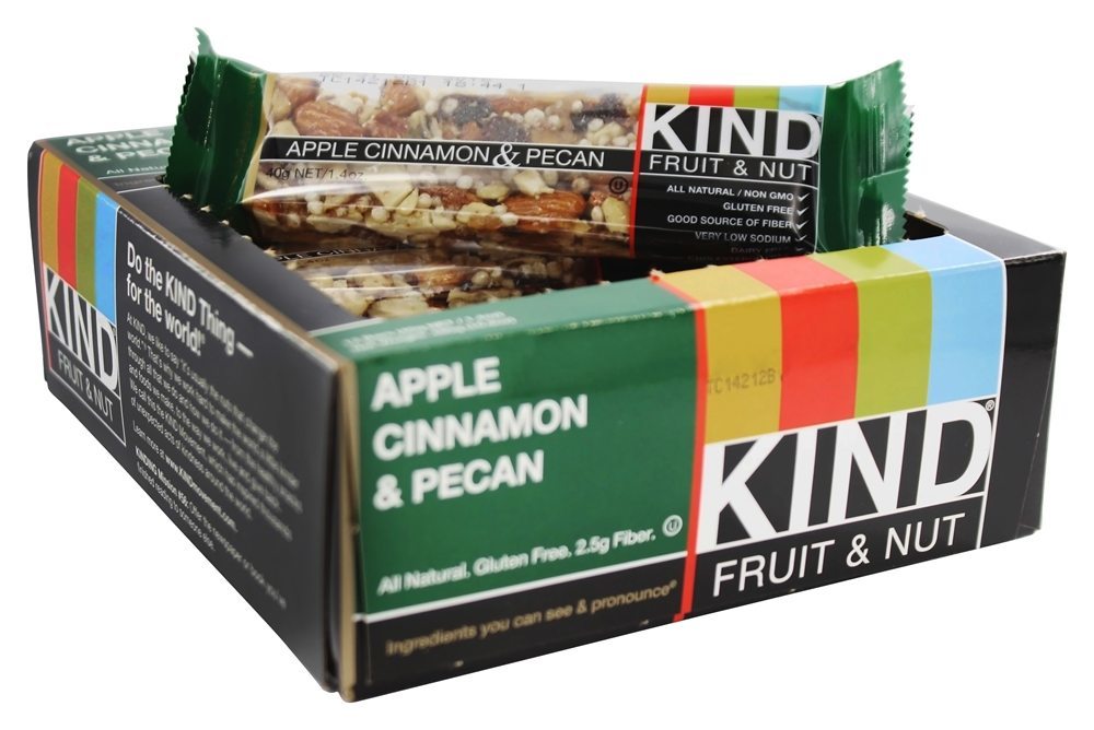 Frutas e castanhas Caixa Maçã Canela e Noz Pecan - 12 Barras Kind Bar