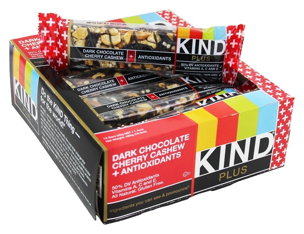 Mais Antioxidante Nutrição Barras Caixa Escuro Chocolate Cereja Caju - 12 Barras Kind Bar