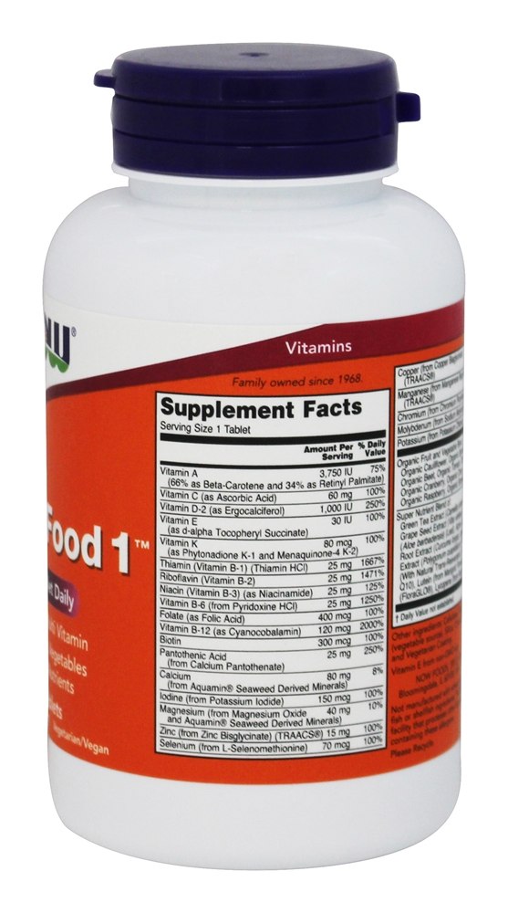 Multivitamínico Multi-Food 1 - 90 Tablets NOW Foods - Imagem 2