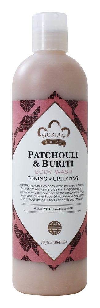 Tonificação & Edificante Corpo Lavar Patchuli & Buriti - 13 fl. oz. Nubian Heritage