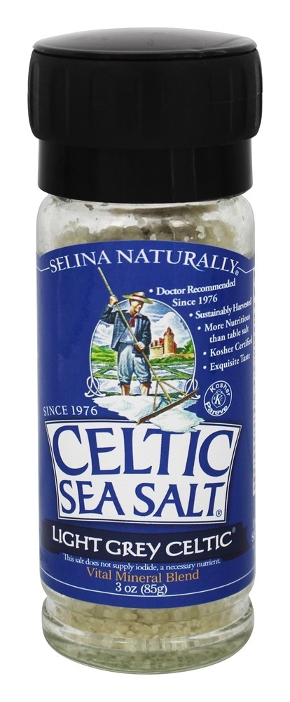 Mistura Mineral Vital com Grinder Embutido Cinzento Claro Celtic - 3 oz. Celtic Sea Salt