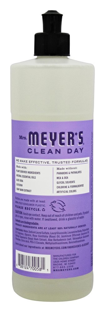 Limpar Dia Líquido Prato Sabão Lilás - 16 fl. oz. Mrs. Meyer's - Imagem 2