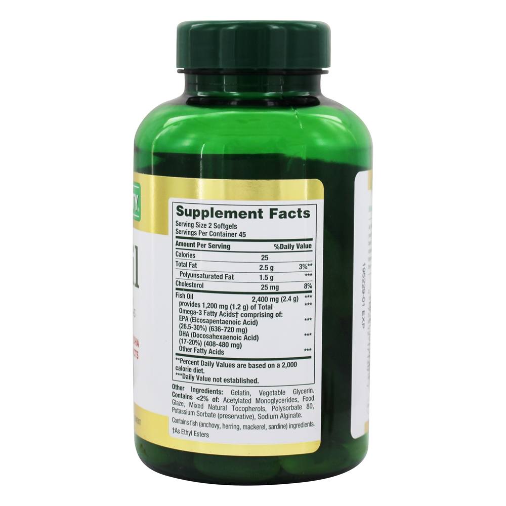 Óleo de Peixe para a Saúde do Coração 2400 mg. - 90 Softgels Revestidos Nature's Bounty - Imagem 2