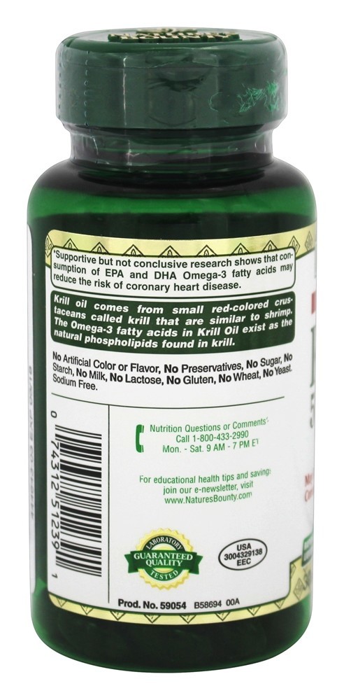 Óleo de Krill 500 mg. - 30 Softgels Nature's Bounty - Imagem 3