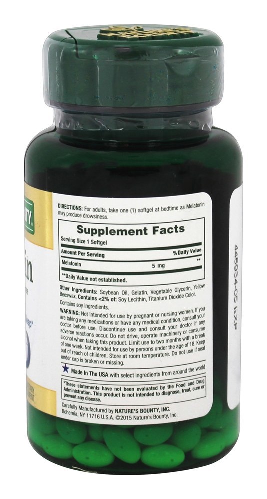 Melatonina Super Potente 5 mg. - 90 Softgels Nature's Bounty - Imagem 2