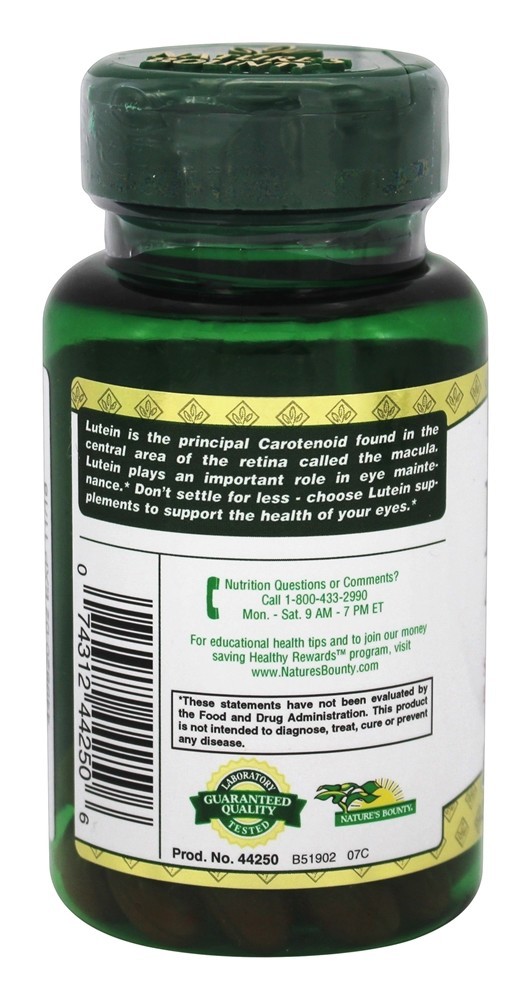 Luteína 40 mg. - 30 Softgels Nature's Bounty - Imagem 3