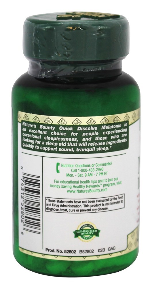 Melatonina de Força Máxima 10 mg. - 45 Tablets de dissolução rápida Nature's Bounty - Imagem 3