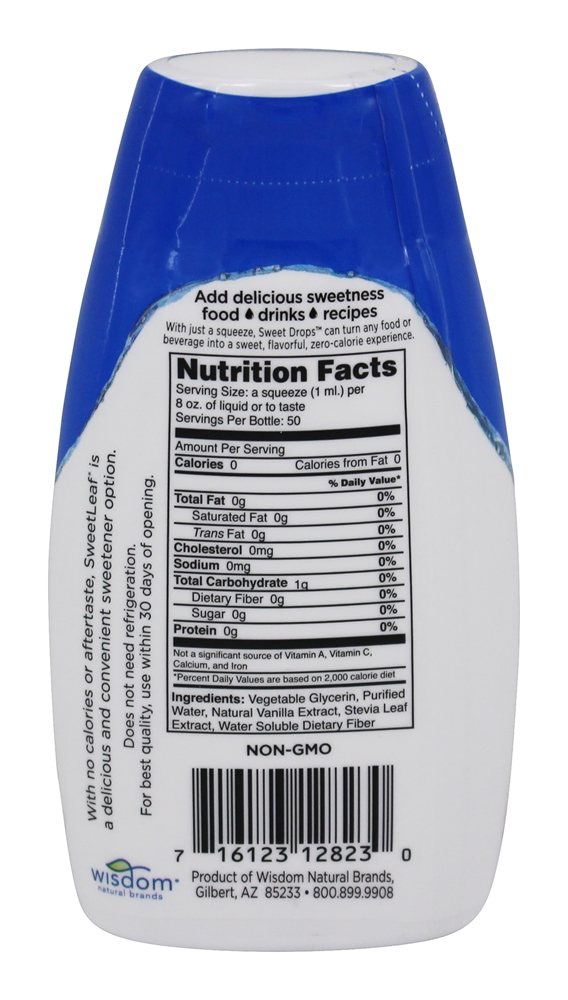 Doce Gotas Natural Stevia Adoçante Baunilha - 1.7 fl. oz. SweetLeaf - Imagem 2