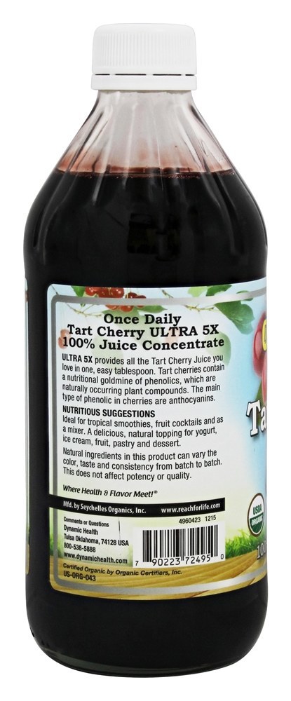 Suco Concentrado Orgânico de Cereja Azeda Ultra 5X - 16 fl. oz. Dynamic Health - Imagem 3