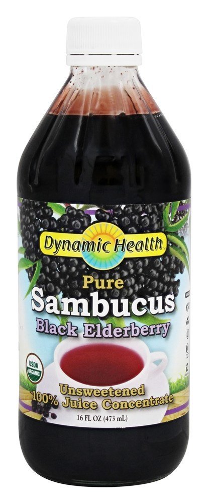 Concentrado de suco de sabugueiro preto Sambucus orgânico - 16 fl. oz. Dynamic Health