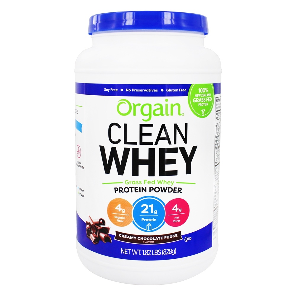 Limpa Whey Grass Fed Proteína De Soro De Leite Fudge De Chocolate Cremoso - 1.82 lbs. Orgain