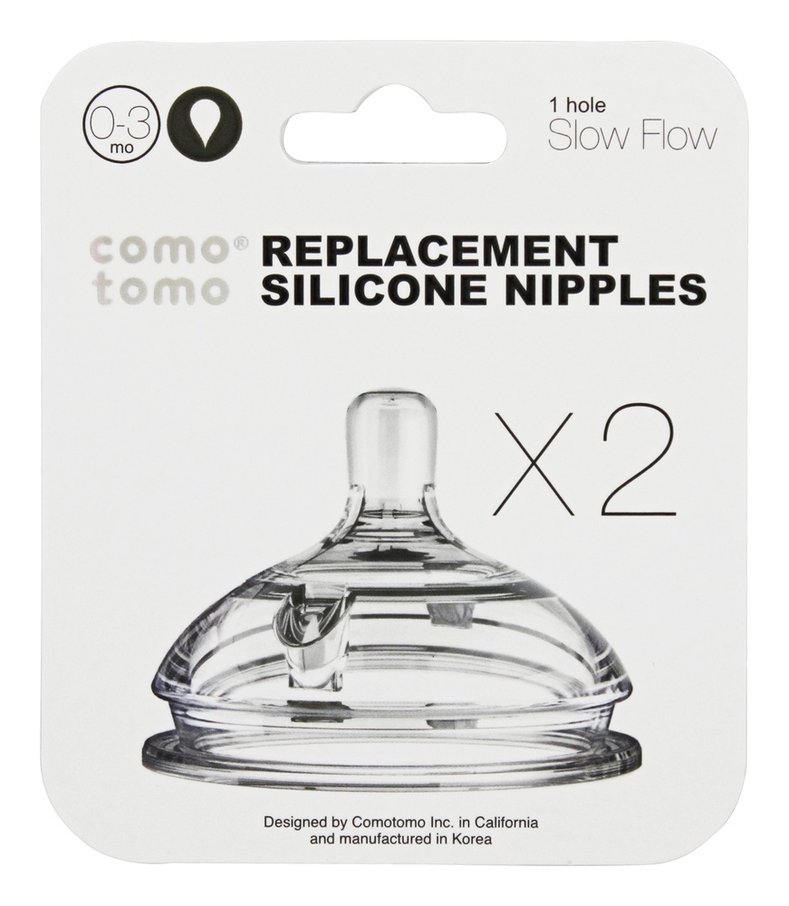Mamilos de Substituição de Silicone Fluxo Lento 0-3m - Pacote 2 Comotomo - Imagem 3