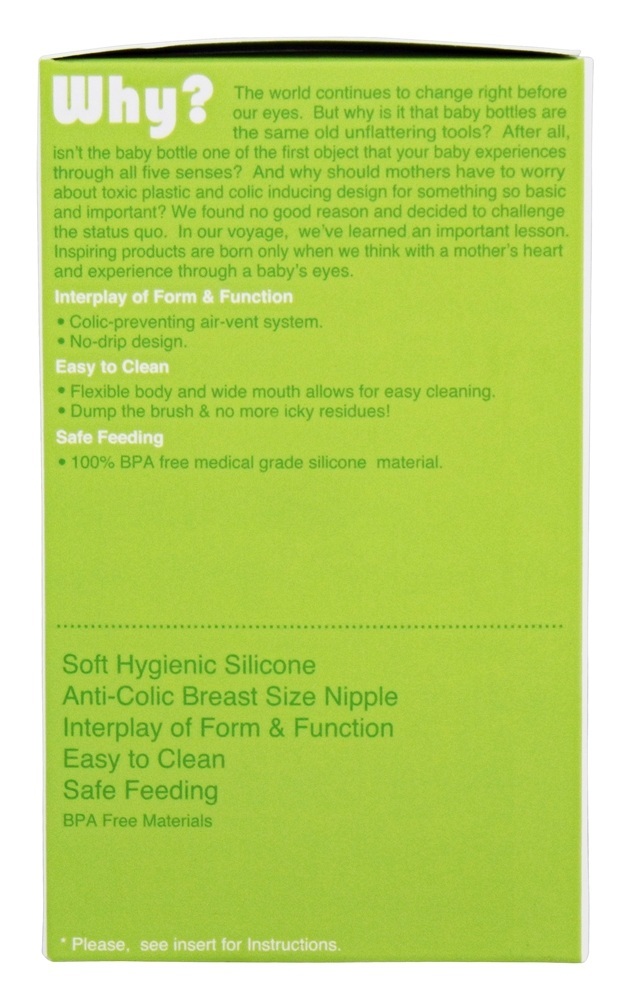 Verde higiênico macio do bloco 0-3m do frasco de bebê do silicone único - 5 oz. Comotomo - Imagem 2