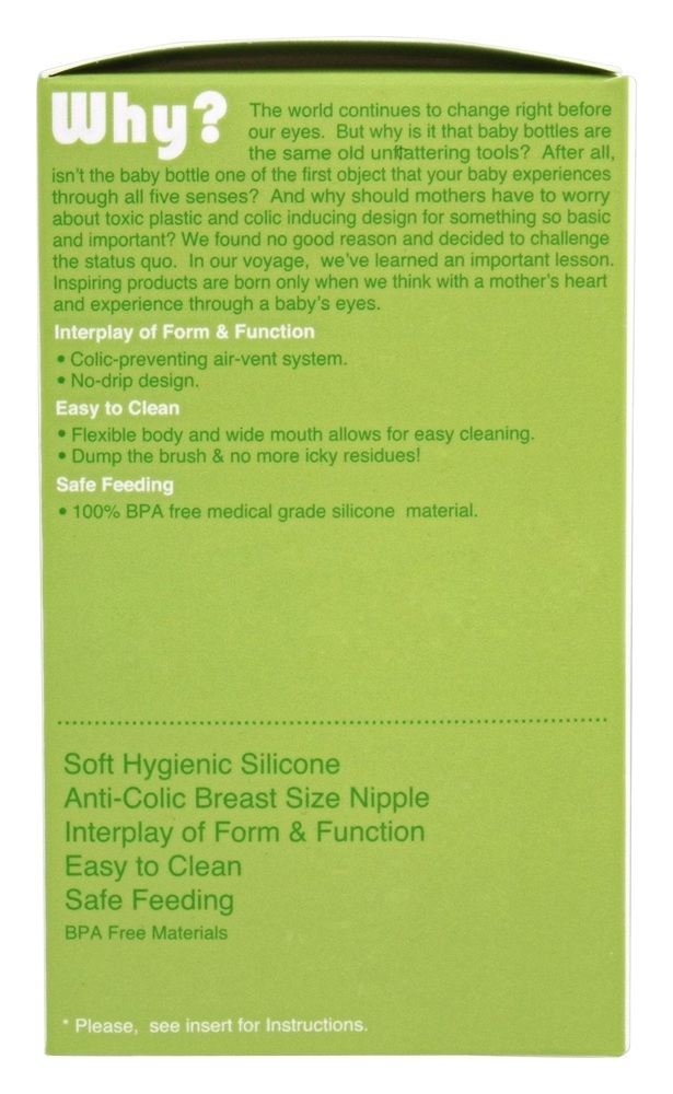 Verde higiênico macio do bloco 0-3m do gêmeo da garrafa de bebê do silicone - 5 oz. Comotomo - Imagem 2