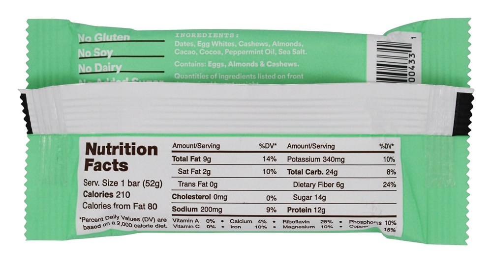 Chocolate de Menta com Proteína - 1.83 oz. RXBAR - Imagem 2
