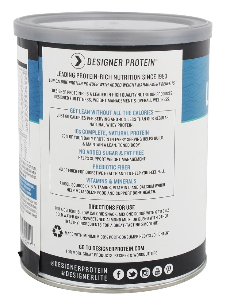 Lite Baixa Caloria Natural Proteína Queque De Baunilha - 9.03 oz. Designer Protein - Imagem 3
