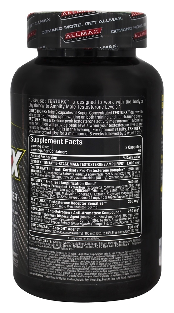 Testofx 5-Etapa Masculino Testosterona Amplificador - Cápsulas 90 AllMax Nutrition - Imagem 2