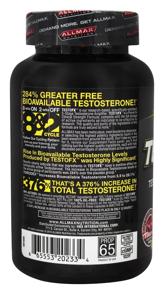 Testofx 5-Etapa Masculino Testosterona Amplificador - Cápsulas 90 AllMax Nutrition - Imagem 3