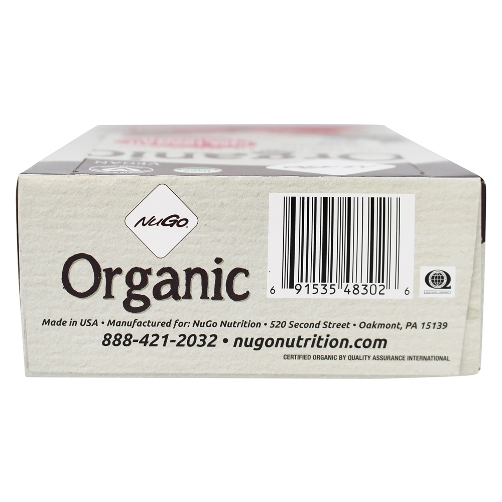 Caixa de barras de proteínas orgânicas Romã Chocolate escuro - 12 Barras NuGo Nutrition - Imagem 3