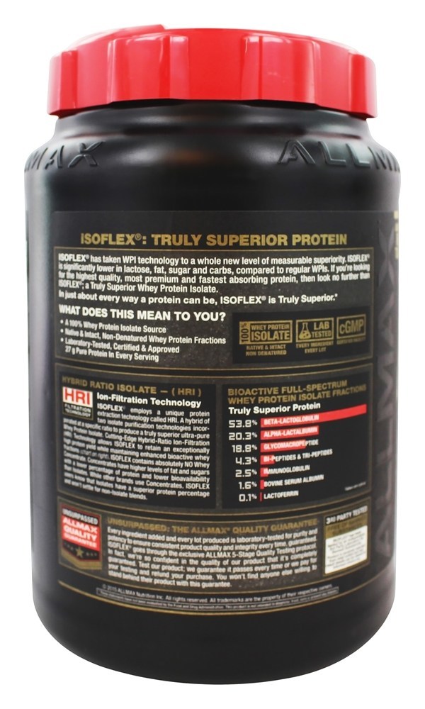 IsoFlex Pure Proteína Whey Isolar Abacaxi Coco - 2 lbs. AllMax Nutrition - Imagem 3