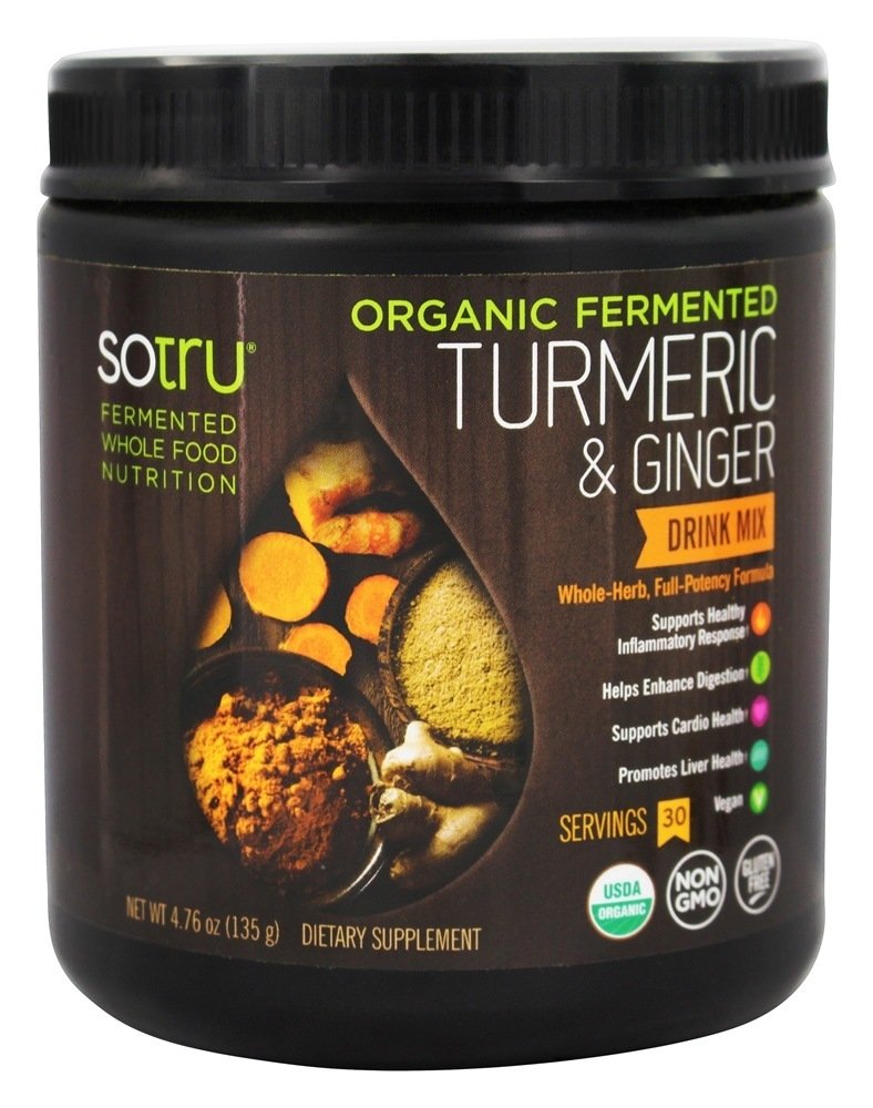 Mistura fermentada de gengibre e cúrcuma fermentada orgânica - 4.76 oz. SoTru
