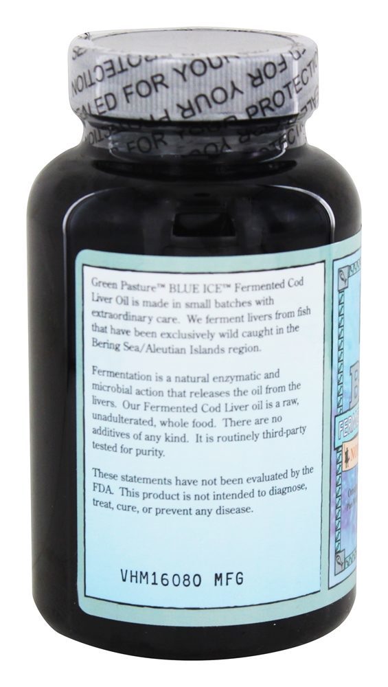Blue Ice Óleo de Fígado de Bacalhau Fermentado Sabor Laranja - Cápsulas 120 Green Pasture Products - Imagem 3