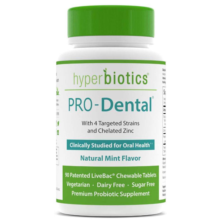 Pro-Dental Probiótico Natural Sabor Hortelã - 90 comprimidos mastigáveis Hyperbiotics
