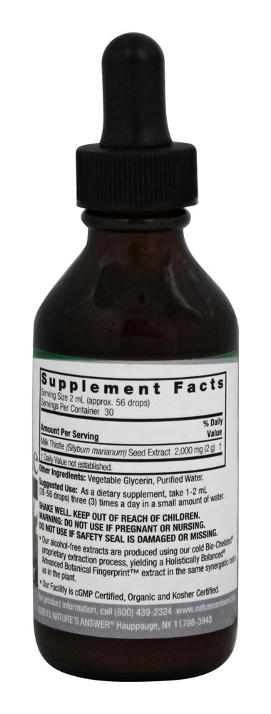 Milk Thistle 2000 mg. - 2 fl. oz. Nature's Answer - Imagem 2