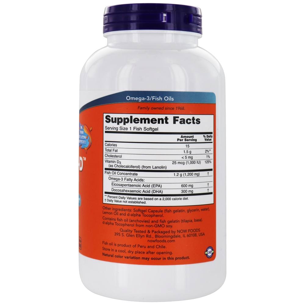 Ultra Omega 3D - 180 Softgels NOW Foods - Imagem 2