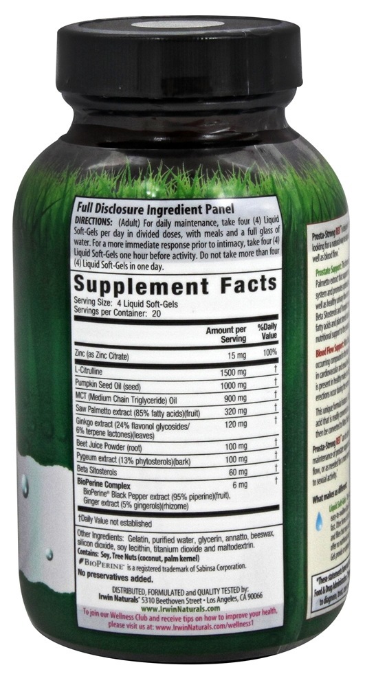 Prosta-Strong RED - 80 Softgels Irwin Naturals - Imagem 2