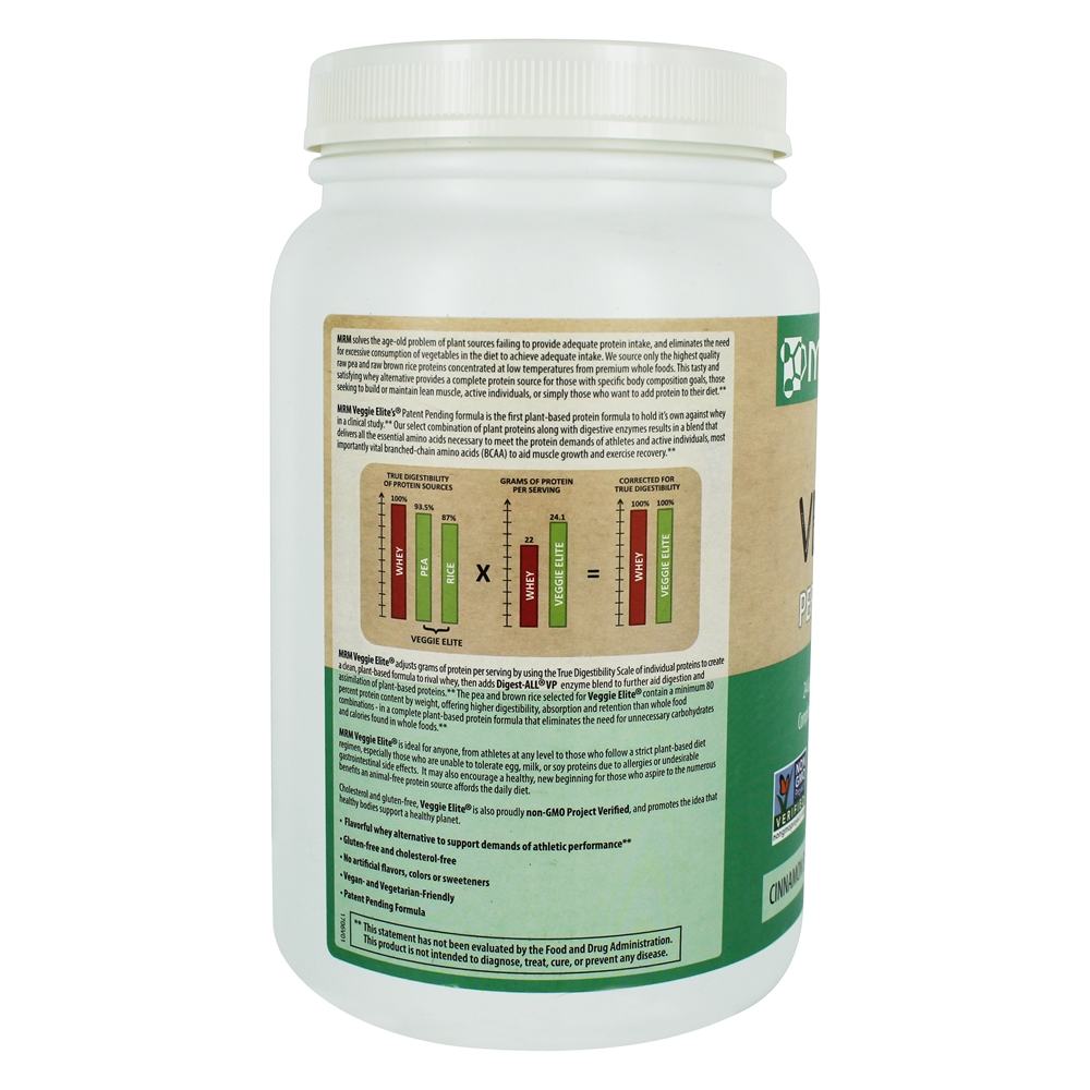 Alisar Vegetariano Elite Vegan Atuação Proteína Pó Canela Coque - 2.25 lbs. MRM - Imagem 3