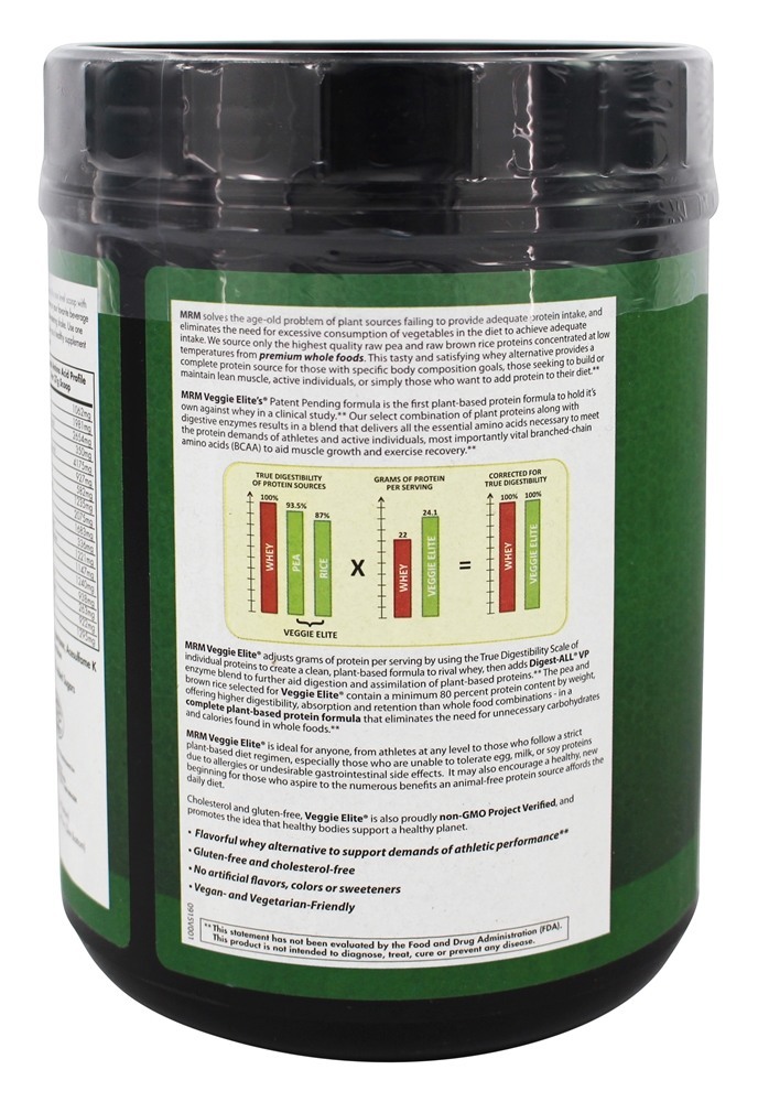 Proteína de Desempenho Veggie Elite Todo Mocha de Chocolate Natural - 1.22 lb. MRM - Imagem 3
