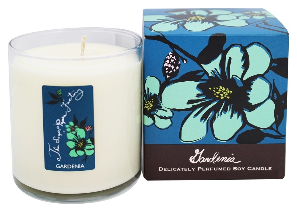 Delicadamente perfumada vela de soja Gardenia - 9.5 oz. Soap & Paper