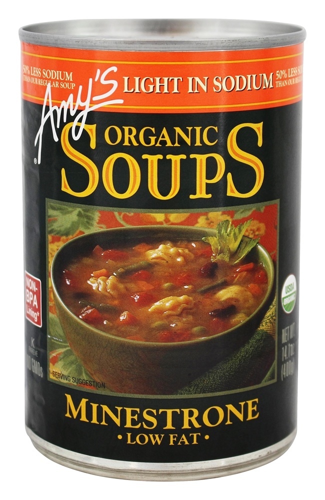Minestrone de sopa de sódio baixo orgânico - 14.1 fl. oz. Amy's