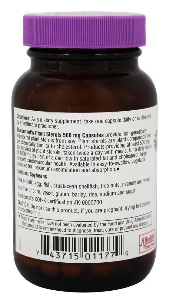 Esteróis vegetais 500 mg. - 60 Cápsula (s) vegetal (s) Bluebonnet Nutrition - Imagem 2