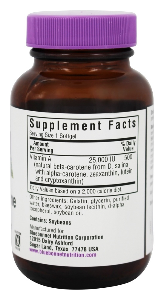 Beta-Caroteno Natural 25000 UI - 90 Softgels Bluebonnet Nutrition - Imagem 2