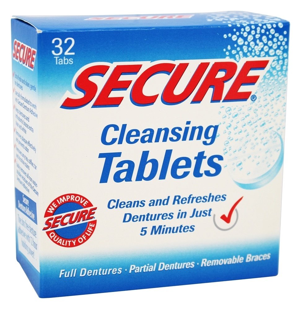 Comprimidos de limpeza de dentadura - 32 Tablets Secure