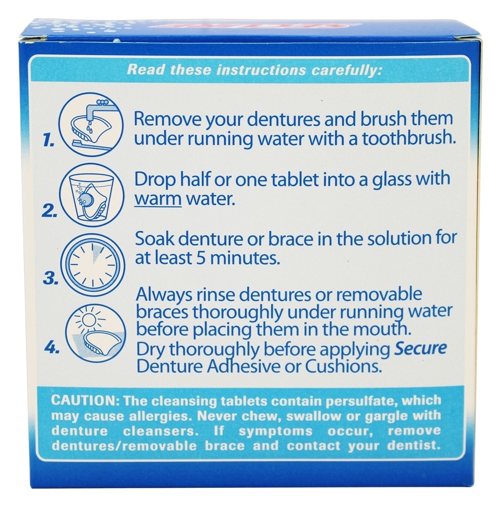 Comprimidos de limpeza de dentadura - 32 Tablets Secure - Imagem 3
