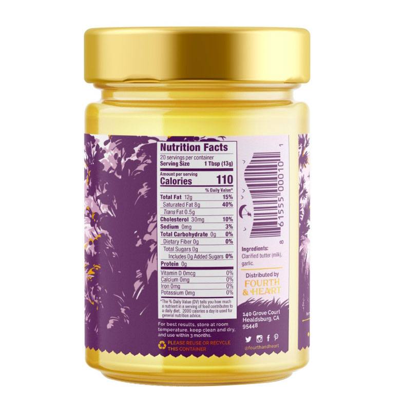 Ghee Clarified Butter Alho da Califórnia - 9 oz. 4th & Heart - Imagem 2