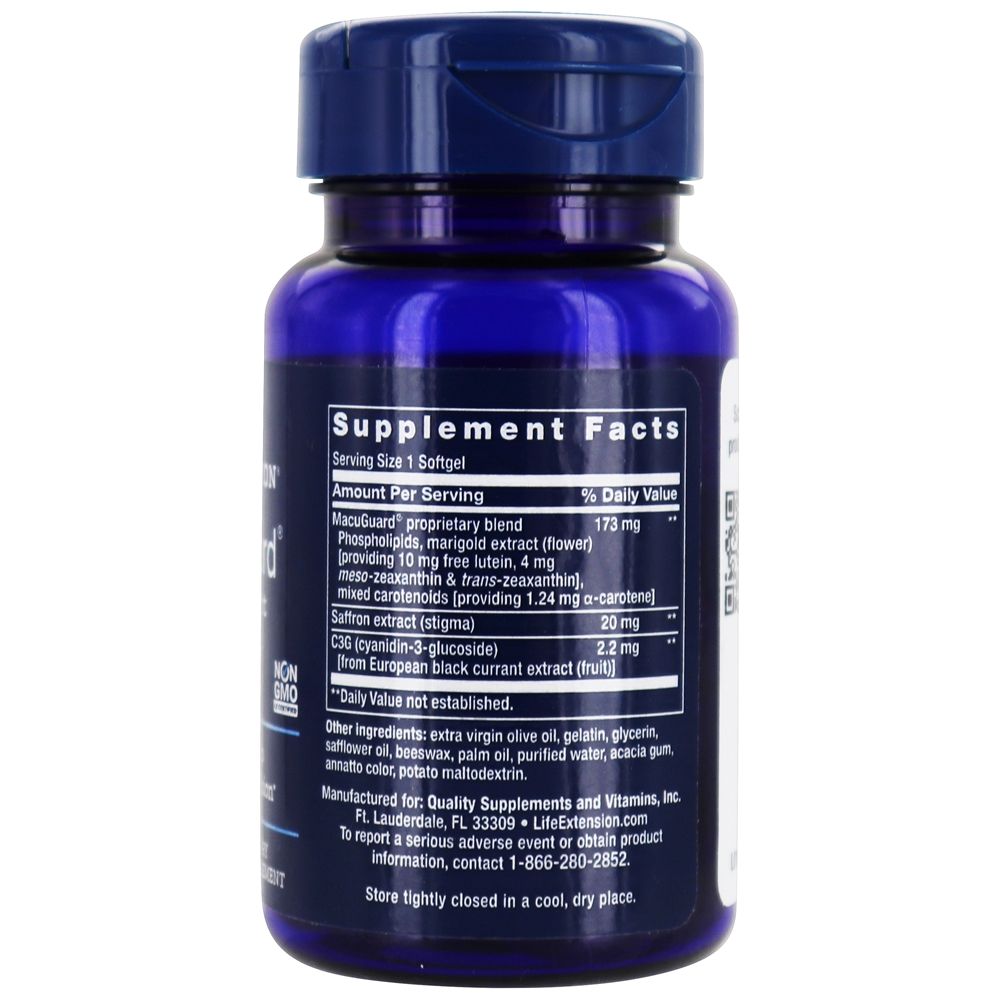 MacuGuard Suporte Ocular - 60 Softgels Life Extension - Imagem 2