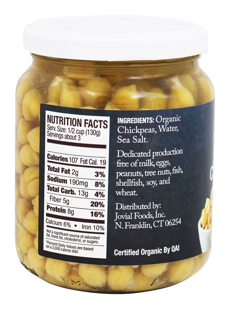 Grão de bico orgânico - 13 oz. Jovial Foods - Imagem 2