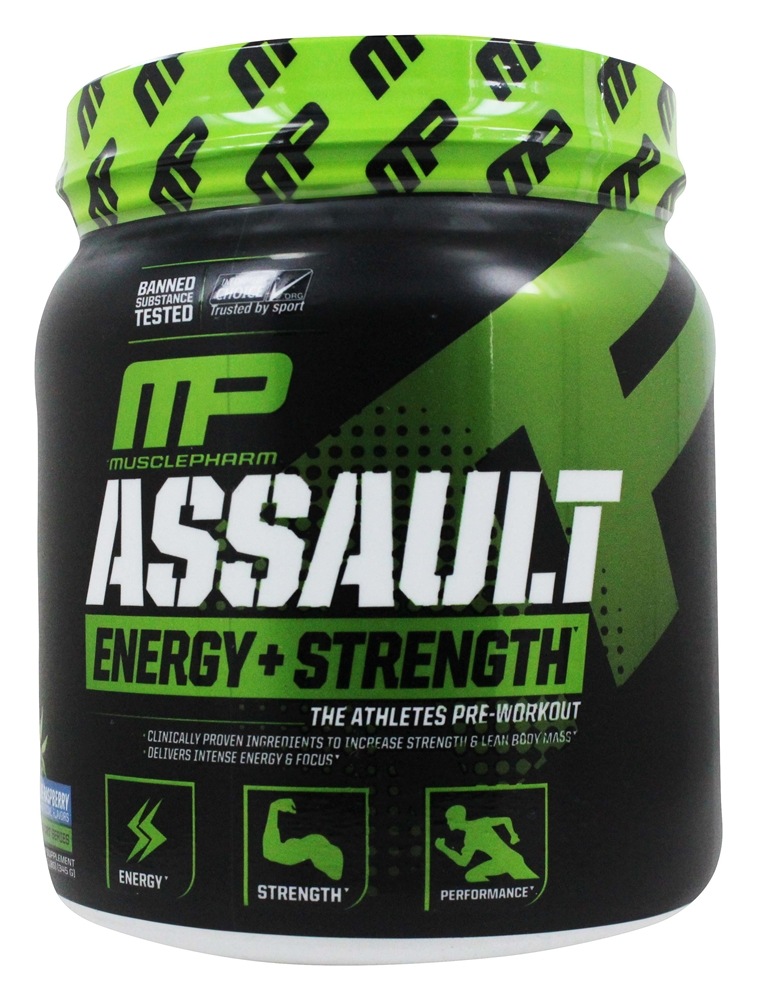 Assault Energia + Força Sabor Framboesa Azul - 12.17 oz. Muscle Pharm