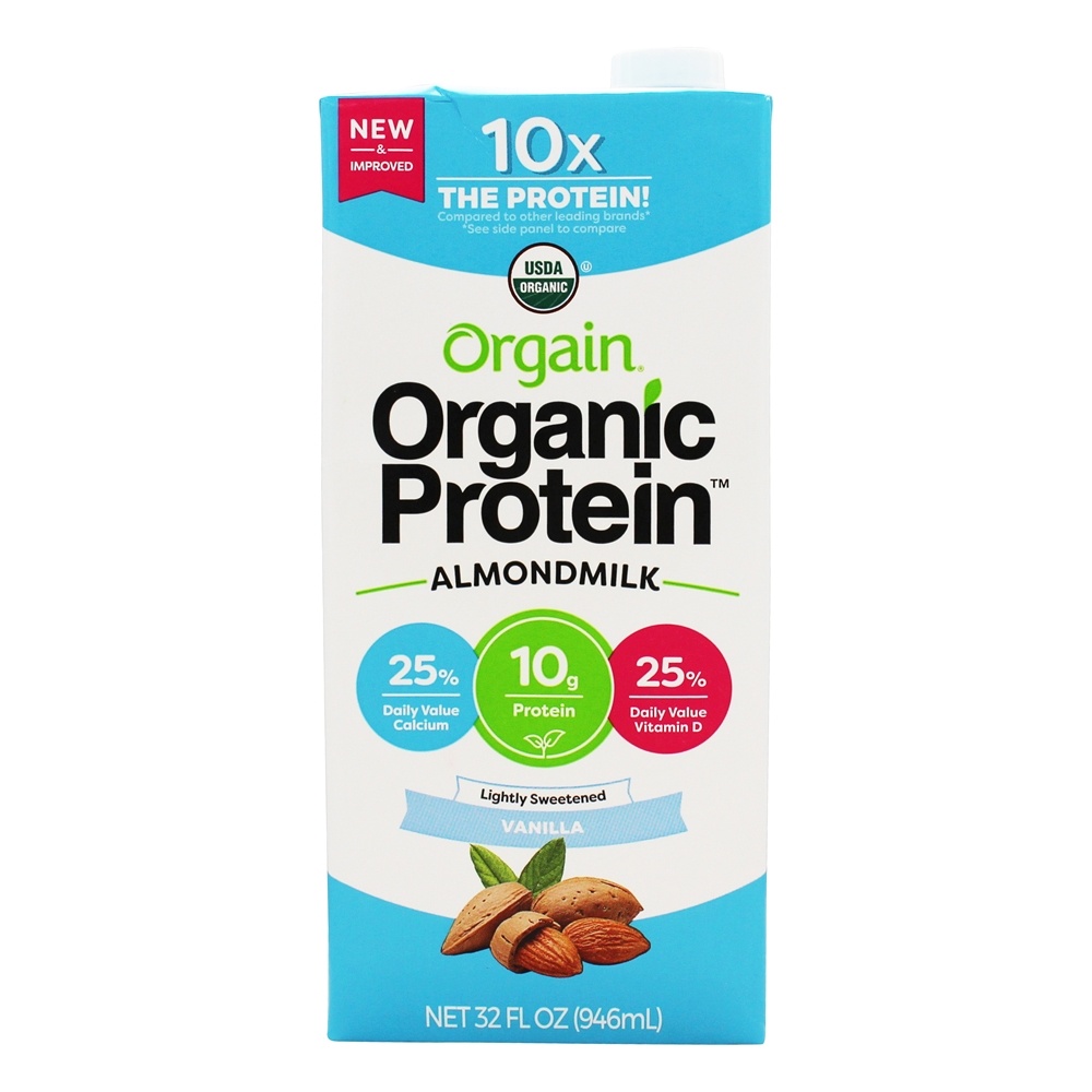 Proteína Orgânica Leite De Amêndoa Baunilha Levemente Adoçada - 32 fl. oz. Orgain