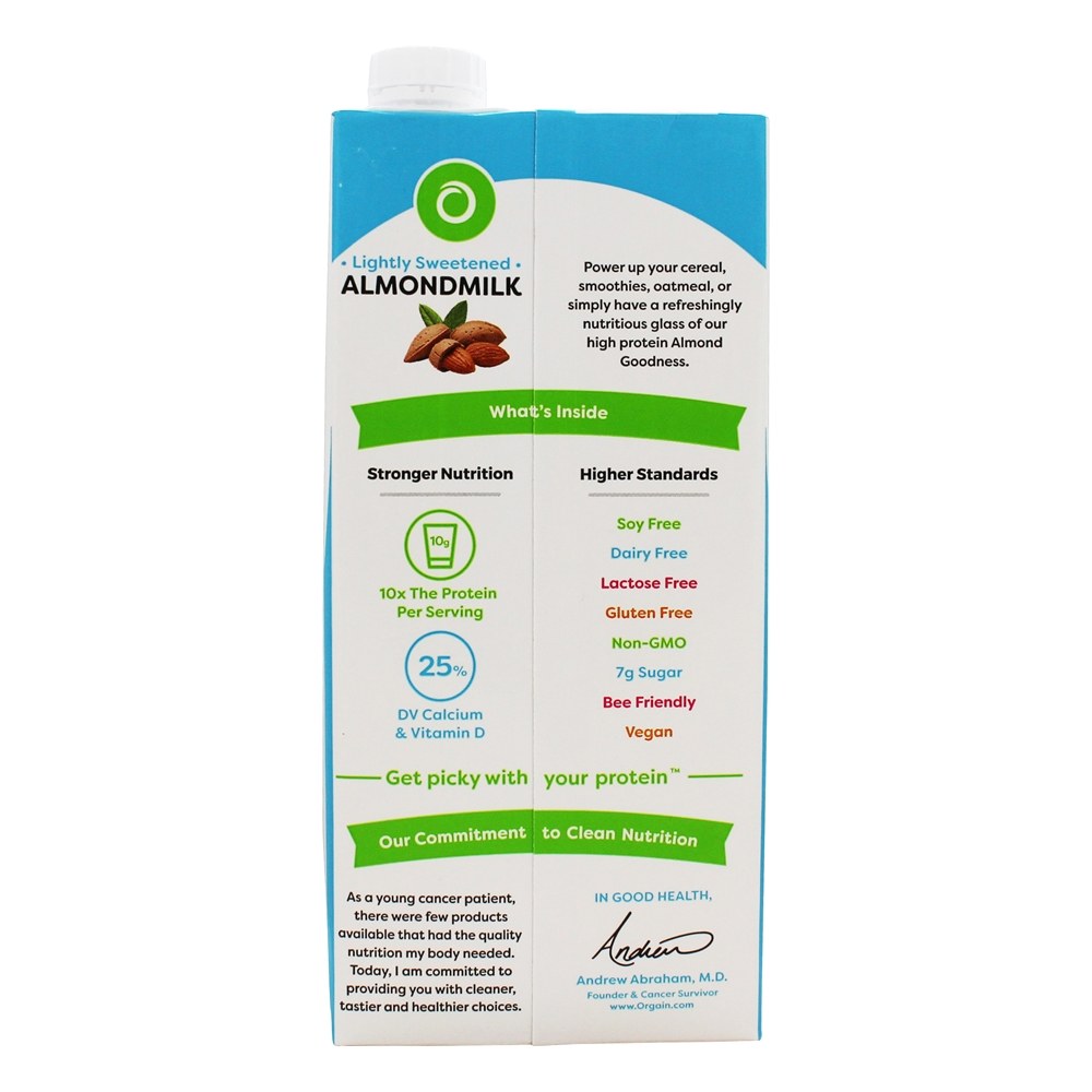Proteína Orgânica Leite De Amêndoa Baunilha Levemente Adoçada - 32 fl. oz. Orgain - Imagem 3