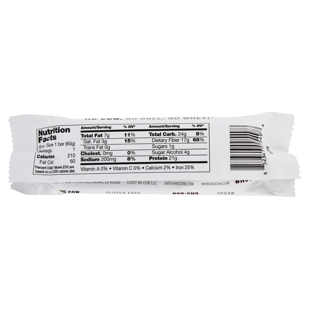 Proteína Bar Chocolate Falsificar Bolo de chocolate - 2.12 oz. No Cow - Imagem 3