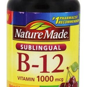 Vitamina B12 Sublingual Sabor Cereja 1000 mcg. - 50 Pastilhas Nature Made